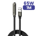 65W USB A To USB Type C Cable Quick Charge Phone Charger Cable Built In Foldable Stand Data Wire 2 in 1 USB C Charging Line