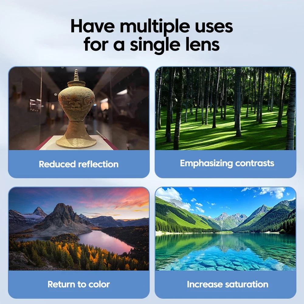 New 52mm CPL Mobile Phone Lens Filter Lens Clip Camera Accessories Circular Polarizer Filter for Canon Nikon for All Smartphone