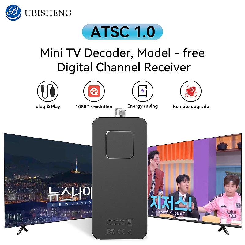 Mini boîtier convertisseur TV numérique HD FTA ATSC tuner USB multimédia enregistrement PVR EPG caché derrière la TV Support Corée Canada Mexique États-Unis