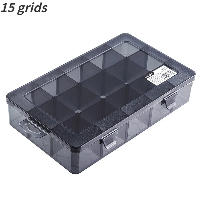 DELI 1 PCS Plastic Storage Boxes Slots Adjustable Packaging Transparent Tool Case Screw Craft Jewelry Accessories Organizer Box