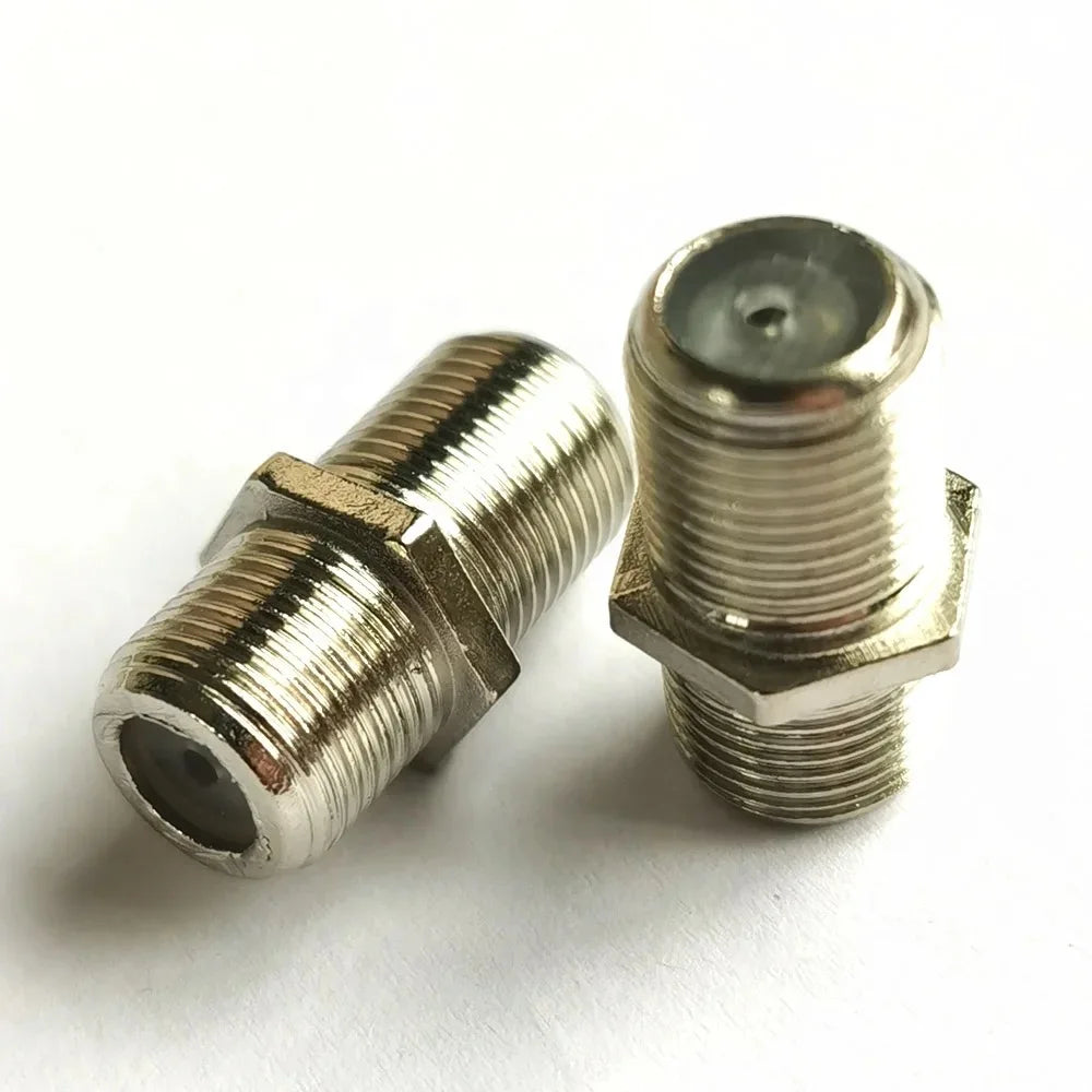 Practical F Type UHF Adapter Connector Metal Female F/F Jack RG6 Coaxial Cable Connector Terminals for TV Video