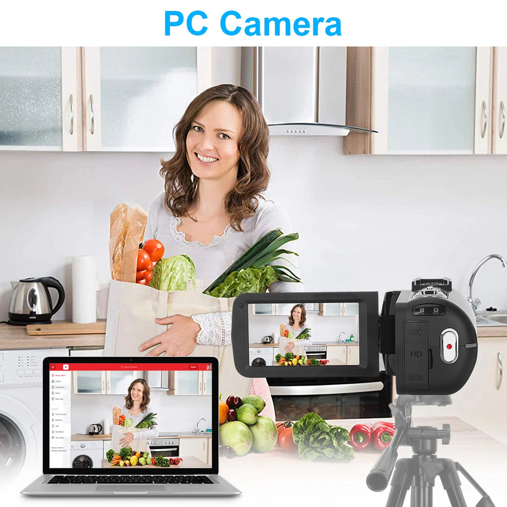 Full 4K Camcorder 18X 48MP Digital Camera Livestream Webcam UHD Vlog Video Recorder Wide Angel Macro Lens Photography Cameras