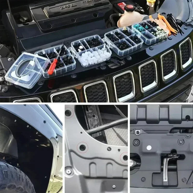 Kit de 800 clips de retención de plástico para coche, 680 remaches de plástico para guardabarros de coche, panel de moldura de puerta, juego mixto de clips de sujeción para coche Amagi