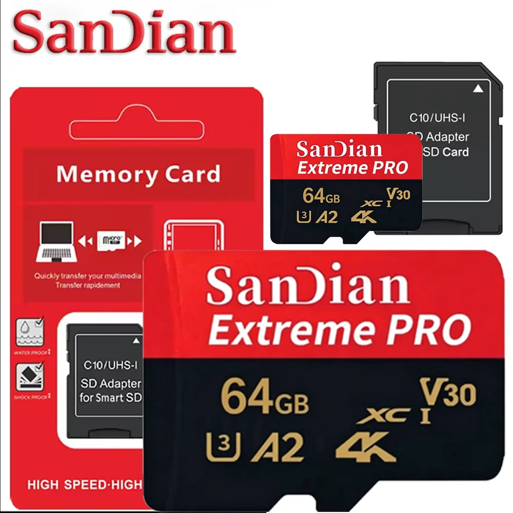 High Speed SD Card 128GB 512GB Micro TF SD Memory Card U3 V30 A2 for Smartphone Android Phone Game Storage