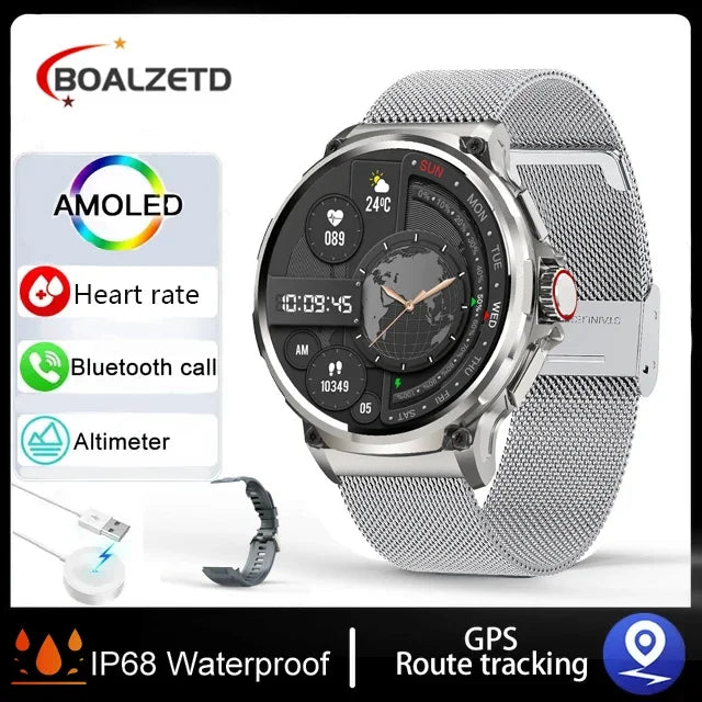 New 710 Mah Big Battery 1.85Inch Ultra HD Display Men smartwatch GPS Sport Track HD Bluetooth Call Smart Watch for IOS Android