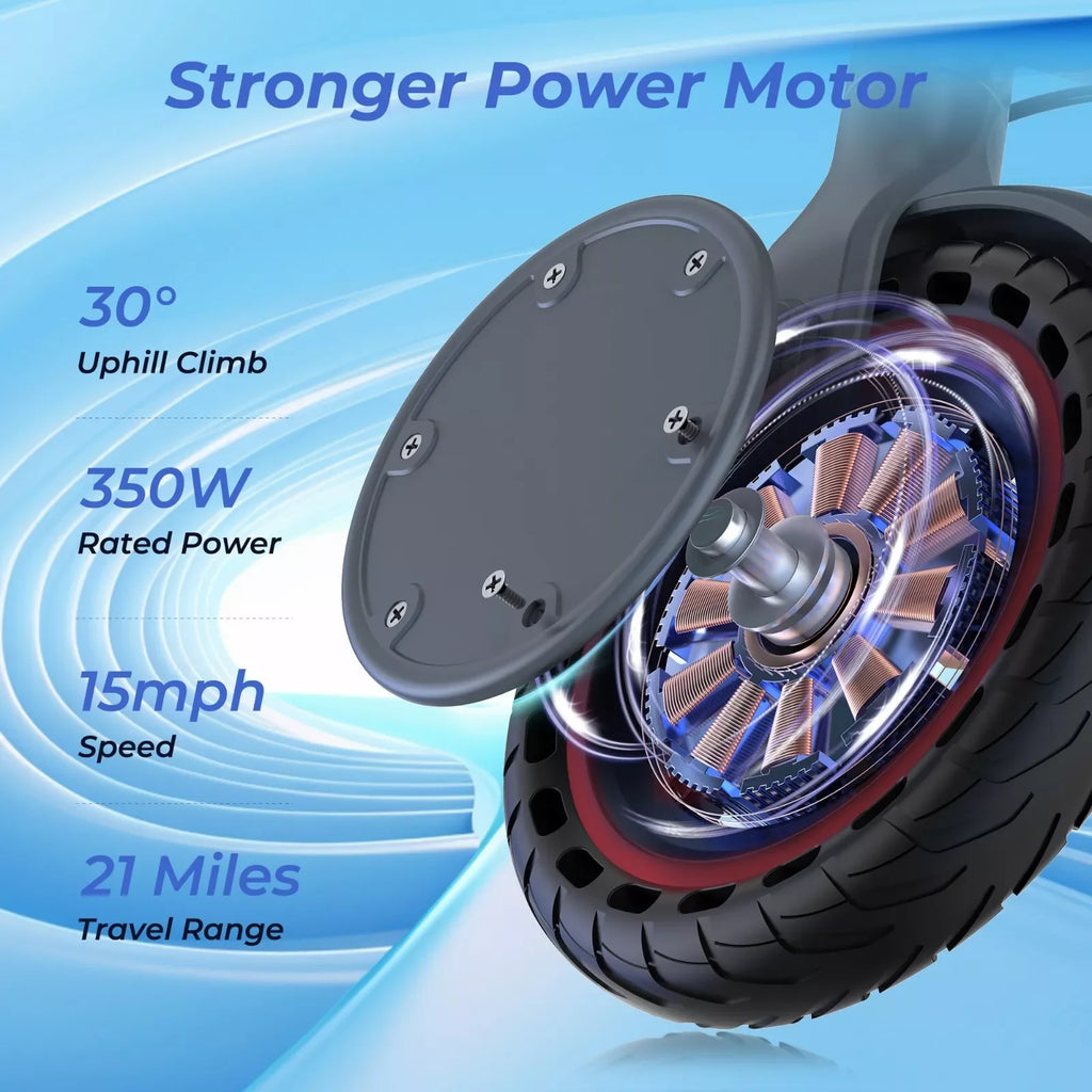 LADPED Electric Scooter 350W 19mph APP Smart Scooter Shock-absorbing Anti-skid ‎8.5 Inches Folding waterproof Electric Scooter