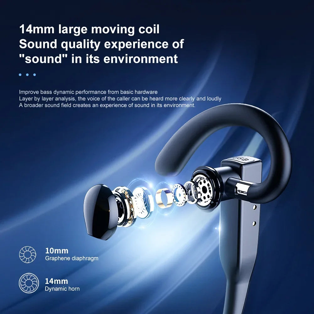 Auriculares inalámbricos Bluetooth con micrófono, audífonos con cancelación de ruido ENC, manos libres para negocios y conducción