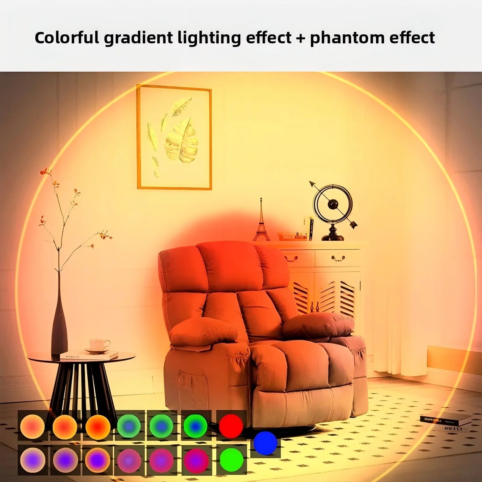Double-head LED Night Light with Motion Sensor RGB Rechargeable Magnetic Wall Lamp Mood Ambient Light for Cabinet Hallway Stair