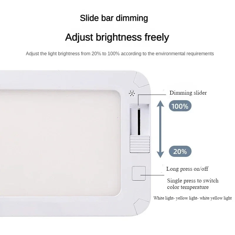 RV Interior Light 96LED 3 Color Dimmable Interior Lighting 12V-30V Ceiling Dome Light for Campers RV Truck Motorhome Caravan