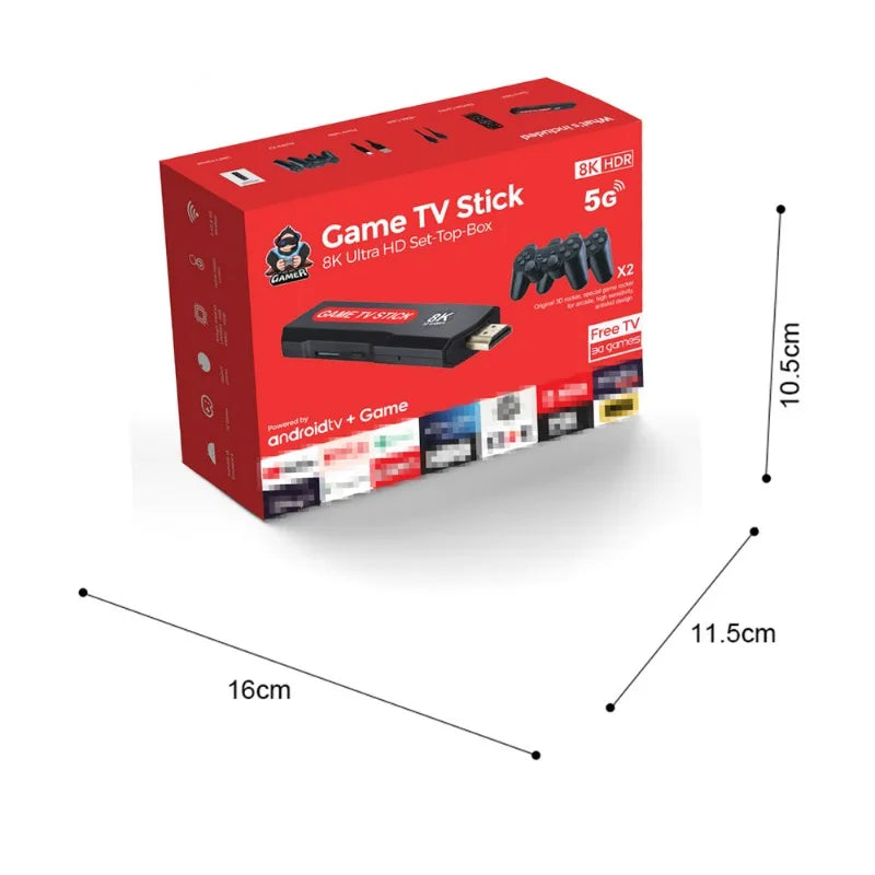 Consola de videojuegos X2 PULS TV Game Stick, controlador inalámbrico doble, TV Game Stick 8K, juego retro clásico, juego retro para PSP/PS1