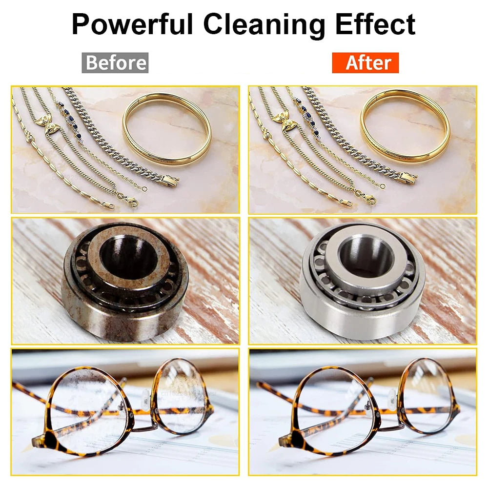 Ultrasonic Cleaner Glasses Cleaning Machine for Jewelry Watches Denture Tool Ultrasonic High Frequency Vibration Washing Bath