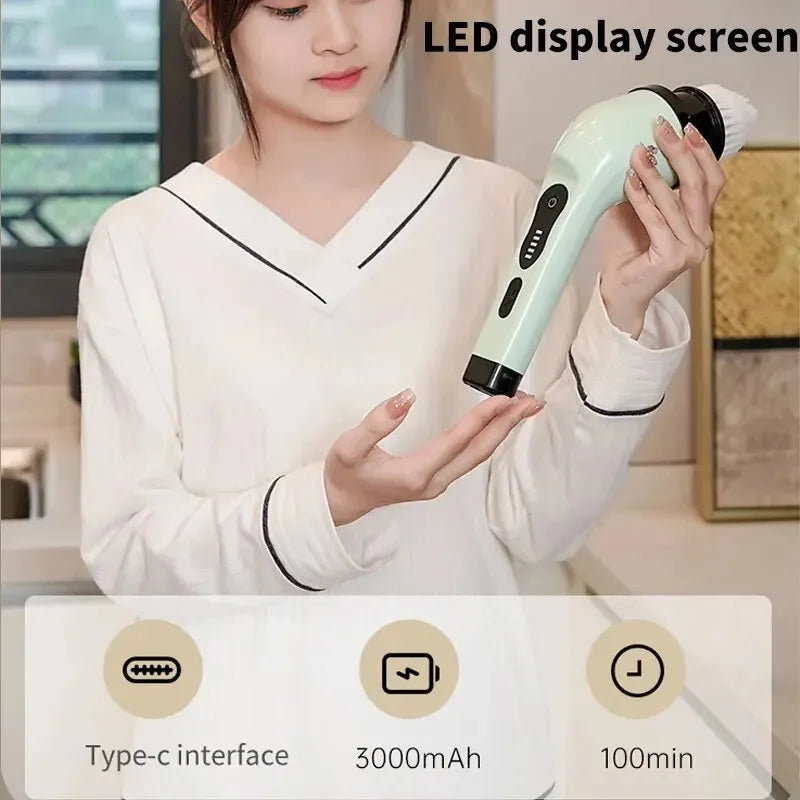 Cepillo de limpieza eléctrico inalámbrico para baño, ventana, cocina, automoción, máquina de limpieza rotatoria multifuncional para el hogar