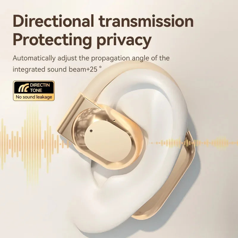 Auriculares inalámbricos Bluetooth OWS de conducción aérea con gancho para la oreja, manos libres, con cancelación de ruido, Audifonos deportivos