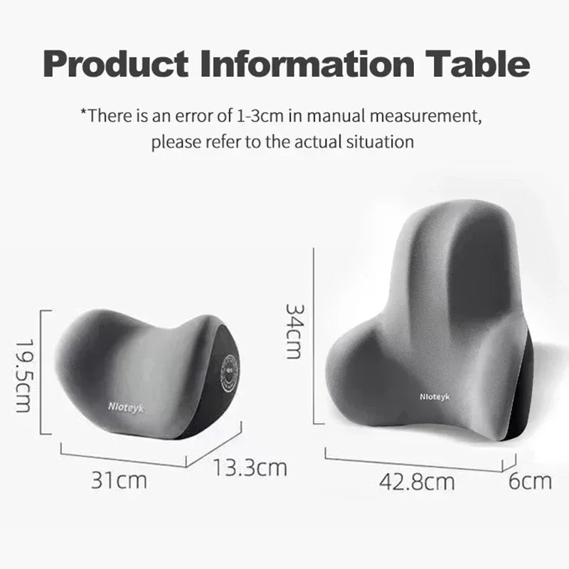 Cojín de soporte lumbar para coche de espuma viscoelástica, tejido de poliéster, antideslizante, lavable, diseño ergonómico, material de memoria de rebote lento
