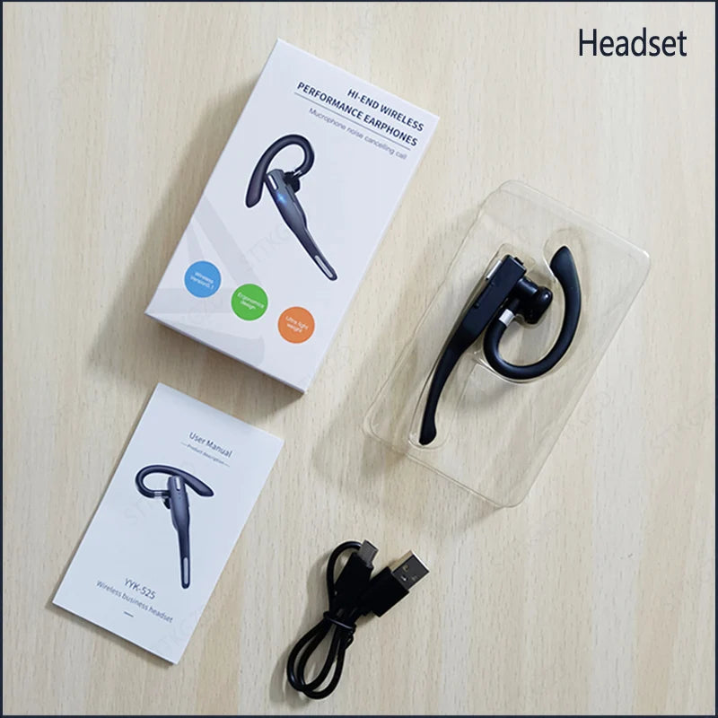 Auriculares Bluetooth Inalámbricos Con Micrófono Auricular ENC Con Cancelación de Ruido Manos Libres Auriculares Para Conducir Negocios