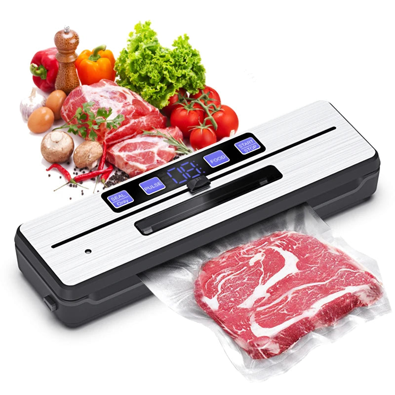 Máquina selladora al vacío doméstica con bomba doble y sellado doble, cortador de bolsas incorporado, selladora automática de alimentos con sistema de vacío externo