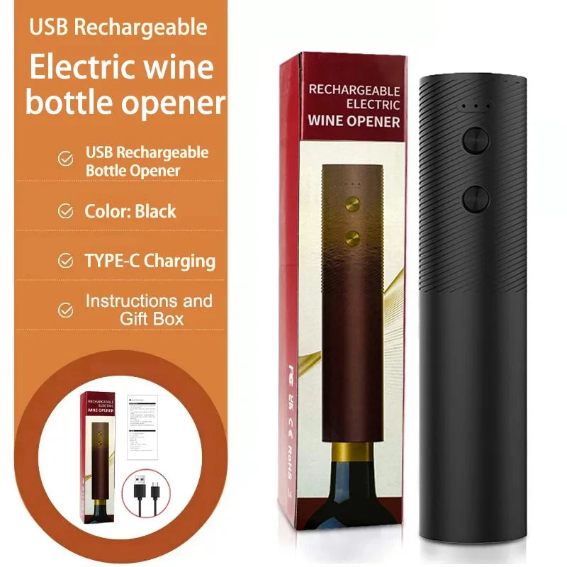 Abrebotellas de vino eléctrico HOMEFISH, abridor de vino tinto automático recargable, sacacorchos con botón de un clic, herramientas de vino