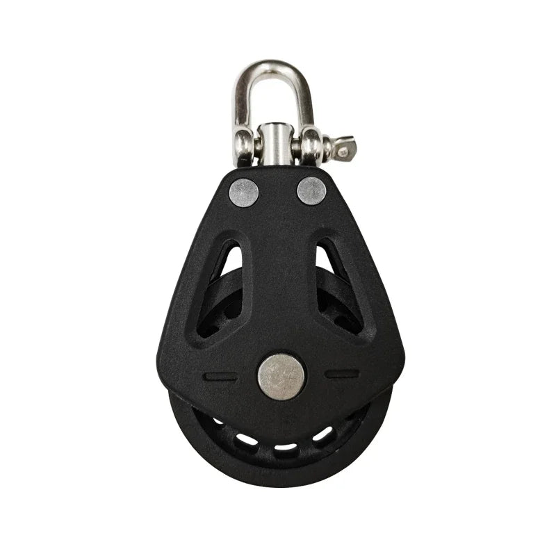 High Load Sheave Block Universal Head Swivel Shackle Single Pulley Plain Bearing Block Rope Runner Universal Boat Accessories