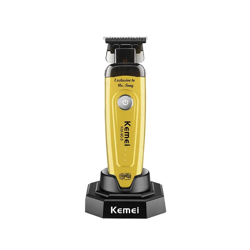 Kemei 90-5 Cortapelos Eléctrico para Barba 7500 RPM Cuchilla Cero para Hombres Cuchilla DLC Máquina Inalámbrica de Corte de Pelo para Acabado de Peluquería