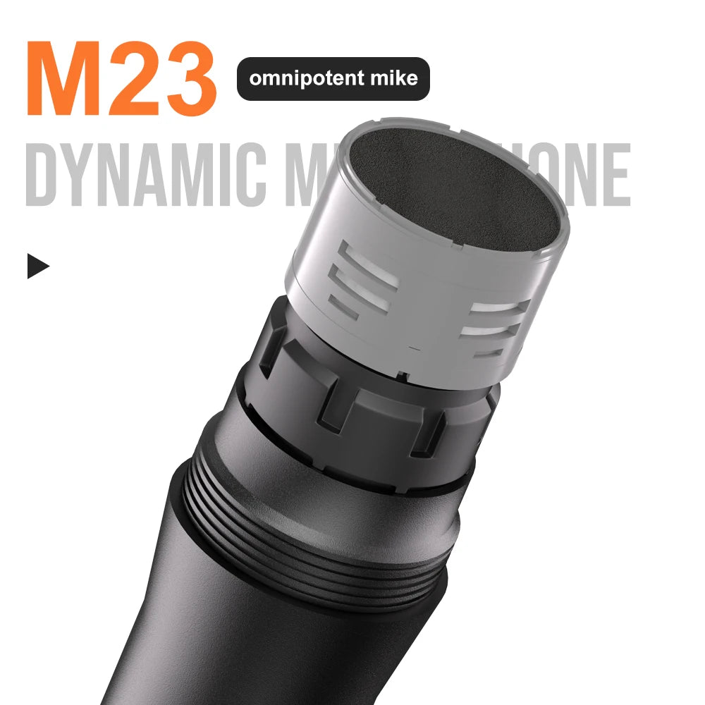 Sistema de Karaoke M23 UHF de 2 Canales con Micrófono Inalámbrico, Receptor Recargable y Micrófono de Mano Inalámbrico para Iglesia, Fiestas, Altavoz
