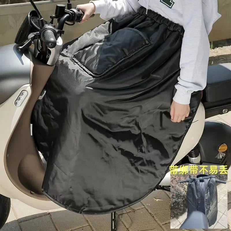 Delantal de invierno para motocicleta, rodillera impermeable, manta cálida, edredón cortavientos, falda cortavientos gruesa de terciopelo, funda cálida para rodillas