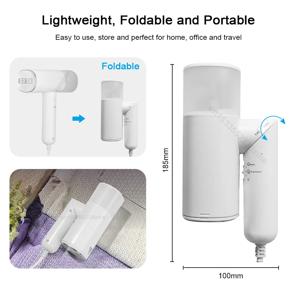 Handheld Garment Steamer 1000W Clothes Ironing Machine for Home Travel Foldable Portable Electric Garment Hanging Steam Iron