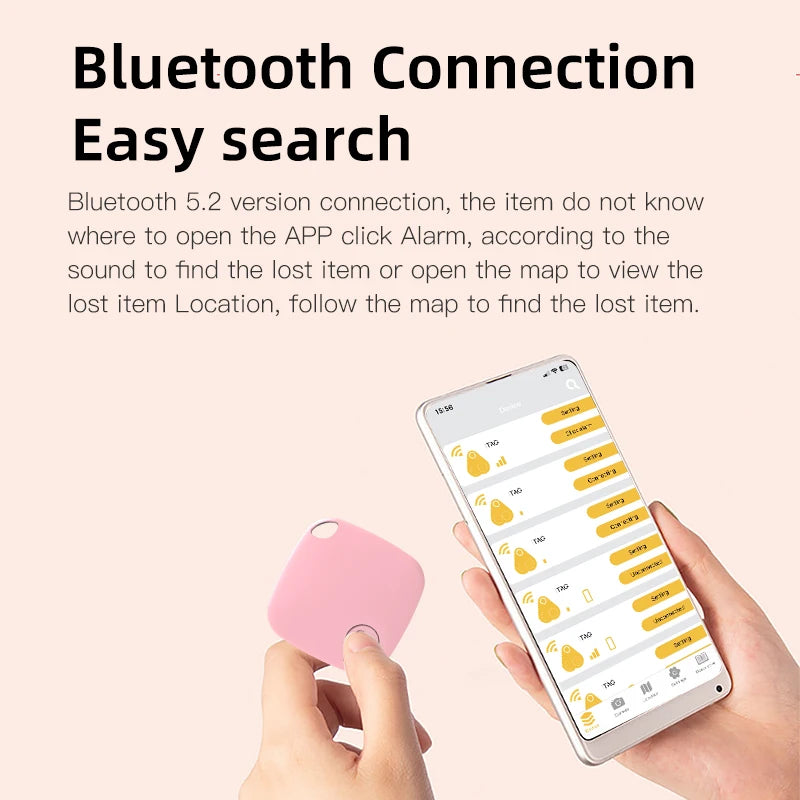 Rastreador HOMEFISH Mini Bluetooth 5.0, dispositivo antipérdida, rastreador inteligente localizador redondo para mascotas, niños, bolsos, carteras