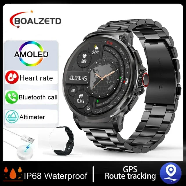 New 710 Mah Big Battery 1.85Inch Ultra HD Display Men smartwatch GPS Sport Track HD Bluetooth Call Smart Watch for IOS Android