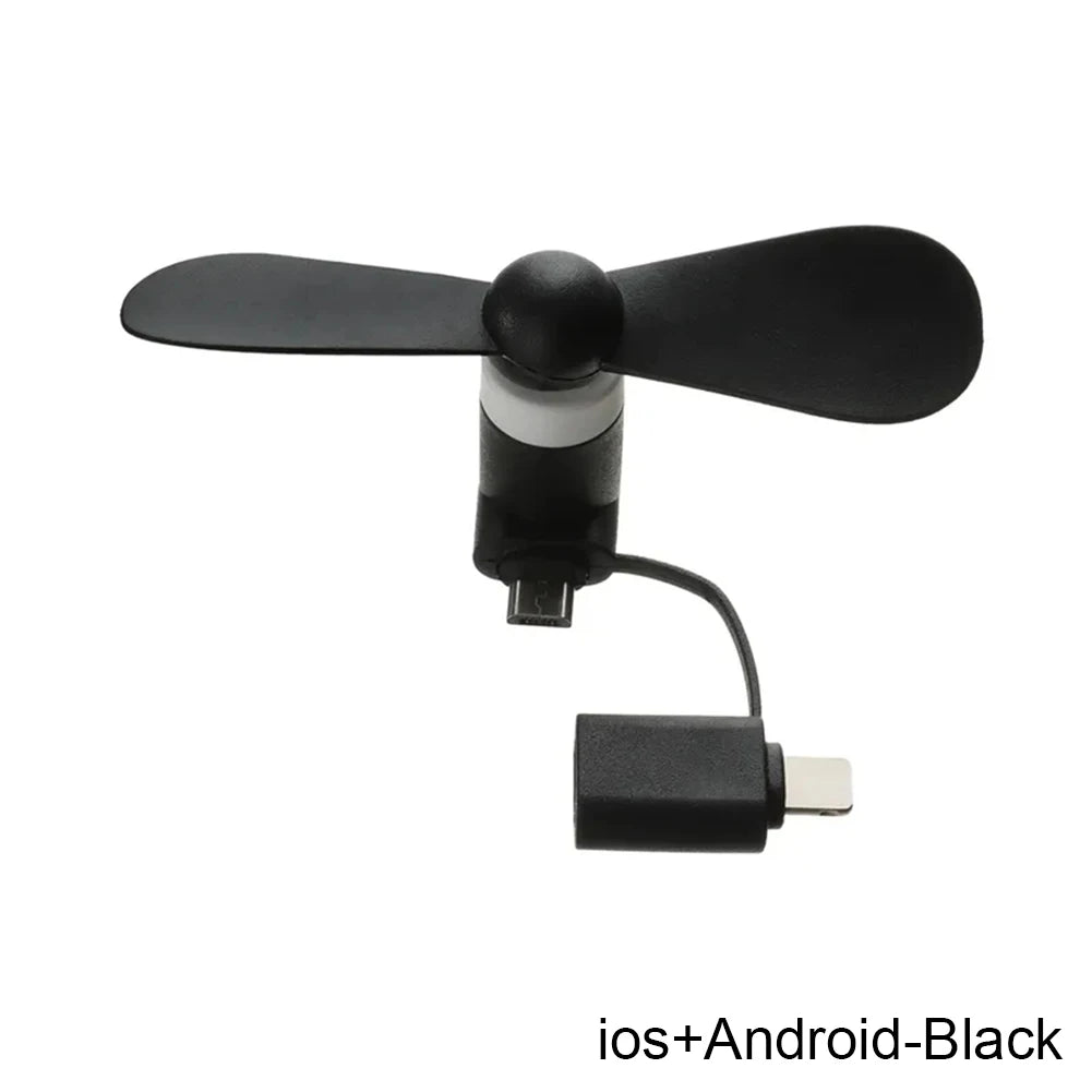 Mini USB Fan Flexible Cooling hand Fan portable Fans Summer Cool laptop Desktop Cell Phone Cooler 2 in 1 Micro USB Type-C plug