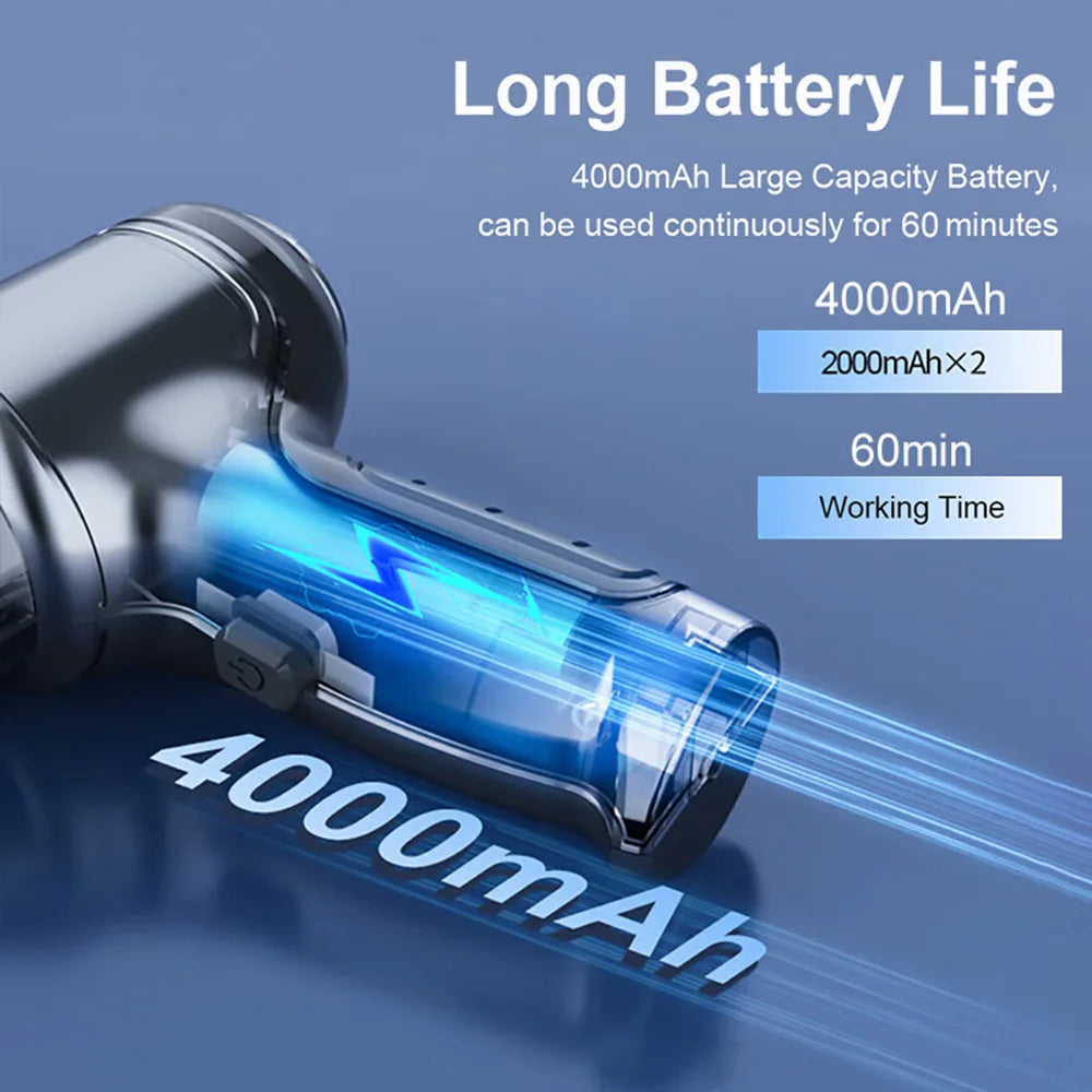 95000PA Car Vacuum Cleaner Strong Suction Vacuum Cleaner 2in1 for Car Home Wireless Portable Handheld Vacuum Cleaner Blower