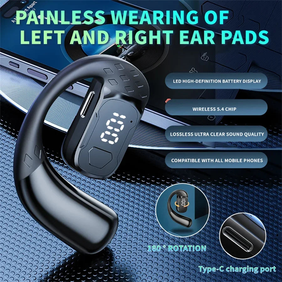 Auriculares Bluetooth inalámbricos con micrófono, auriculares de conducción de aire, manos libres, con cancelación de ruido para conducir Audífonos