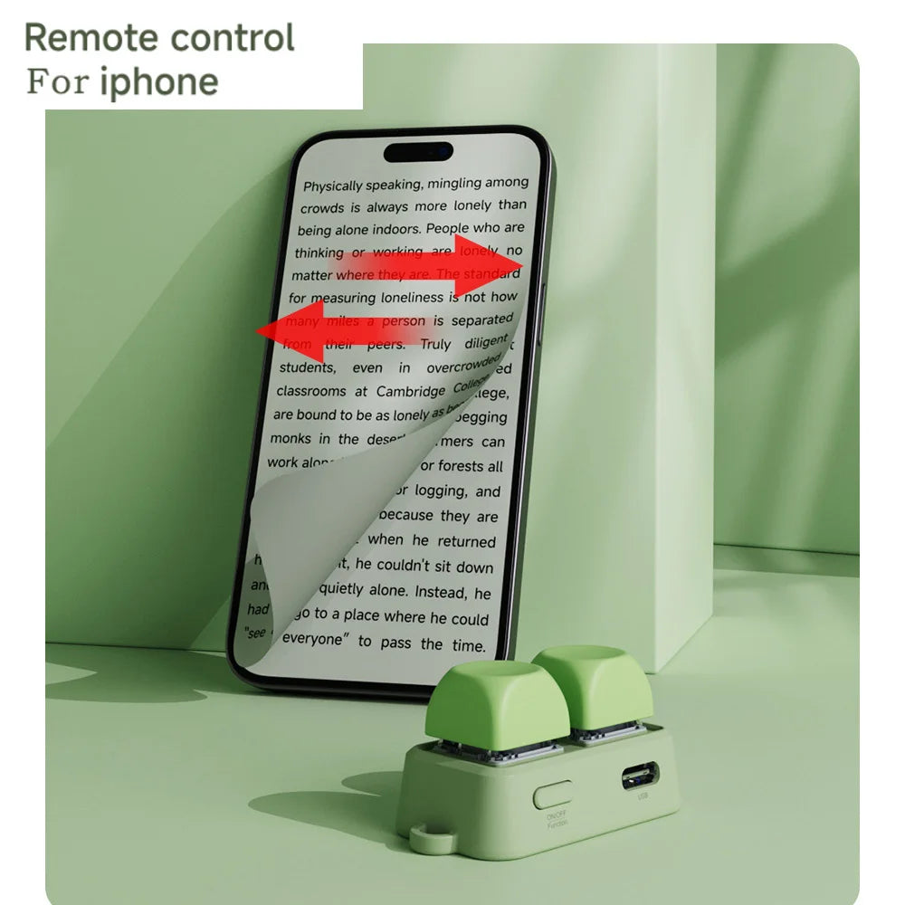 New Keypad Dual Button E-book Page Turner For Tablet Mobile Phone Blue Tooth Remote Control Swipe Short Videos For Android/IOS