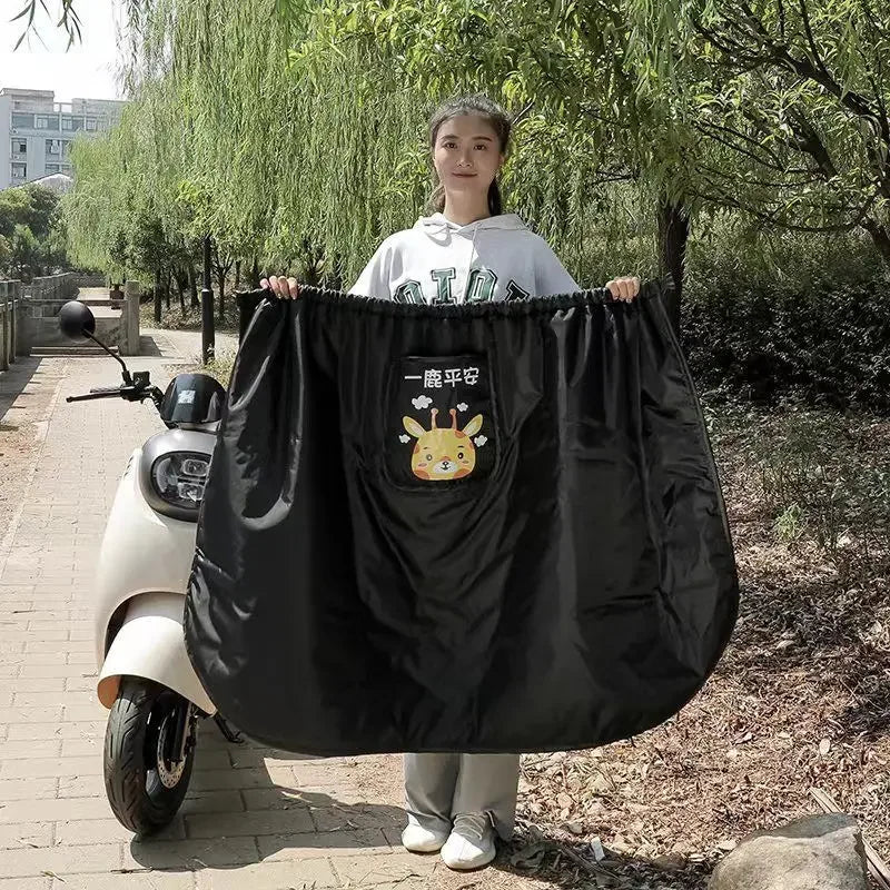 Delantal de invierno para motocicleta, rodillera impermeable, manta cálida, edredón cortavientos, falda cortavientos gruesa de terciopelo, funda cálida para rodillas