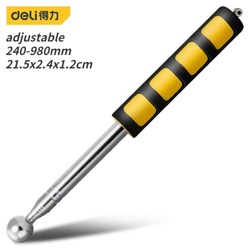 Deli 98/115/160CM Multifunction Telescopic Self Defense Hammers Empty Drum Hammer Room Test Rod Inspection Room Tools Metel Test