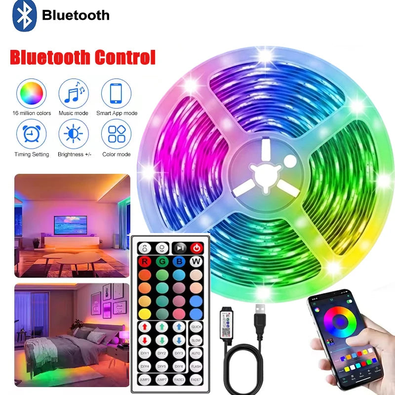5V Led Strip Lights 5m 10m 20m 30m for TV with APP Control Flexible Ribbon Tape RGB5050 18leds/m LED Backlight for Bedroom Decor