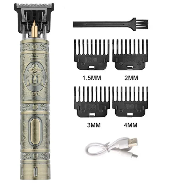 Men's Electric Vintage T9 Hair Clipper For Beard Trim Tools Professional Carving USB Charging Barber Hair Cutting Machine