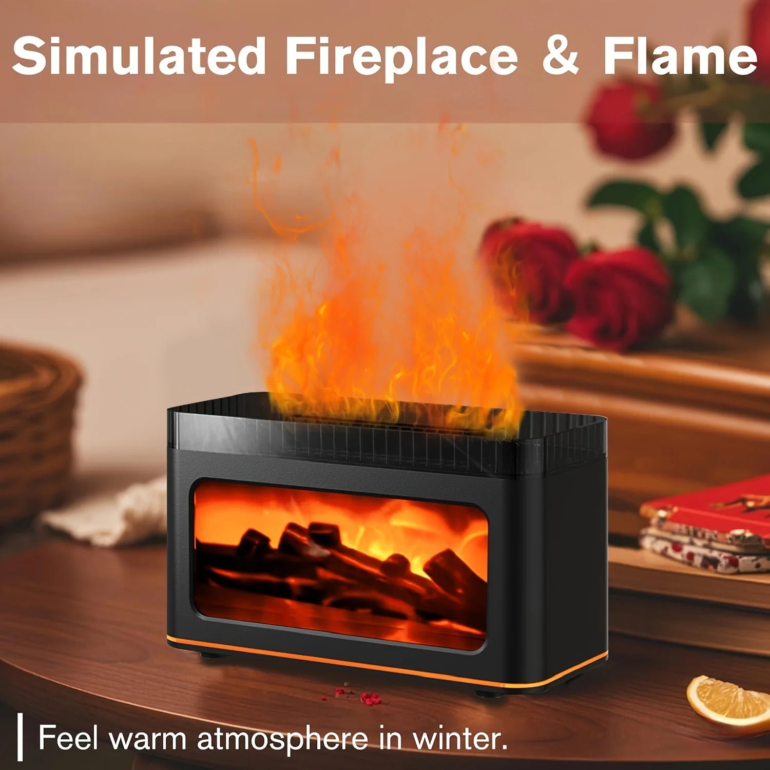 Mini Fireplace Aroma Diffuser Create A Festive Atmosphere 7 Color Flame Lighting Effects  Perfect For New Year Gifts Home Decor
