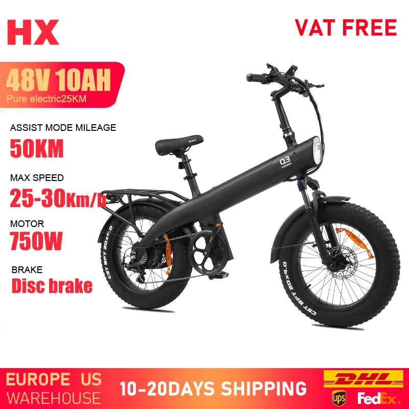 HX Q3 e bike 2000W electric bike 48V 20AH Adult E bike 20Inch Tire Off-Road fatbike City Electric bicycle  Mountain e bikes