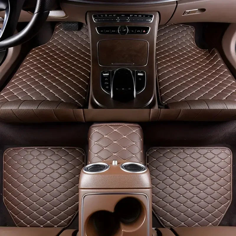 Alfombrillas de coche de cuero PU impermeables, protectores de almohadillas, alfombrillas de moda para coche, cojín para todas las estaciones, 5 unidades