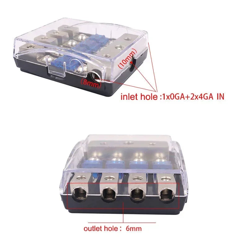 Aleación de zinc niquelada, miniportafusibles estéreo, soporte de fusible AFS de audio, bloque de distribución de energía, caja de fusibles, modificación de audio para automóvil