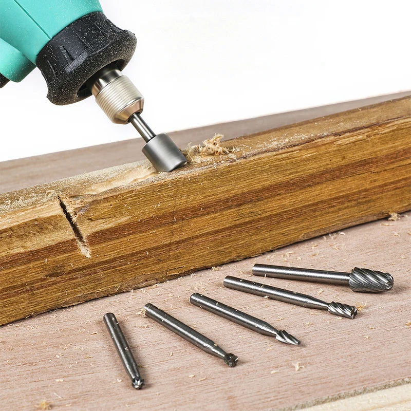 6/10pcs Set HSS Routing Router Drill Bits Set for Dremel Carbide Rotary Burrs Tools Wood Stone Metal Root Carving Milling Cutter
