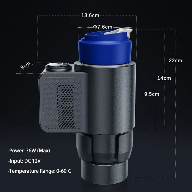 Taza eléctrica 2 en 1 para enfriar y calentar bebidas, calentador y enfriador de tazas de café, mini refrigerador inteligente para coche para leche, bebidas, taza termo