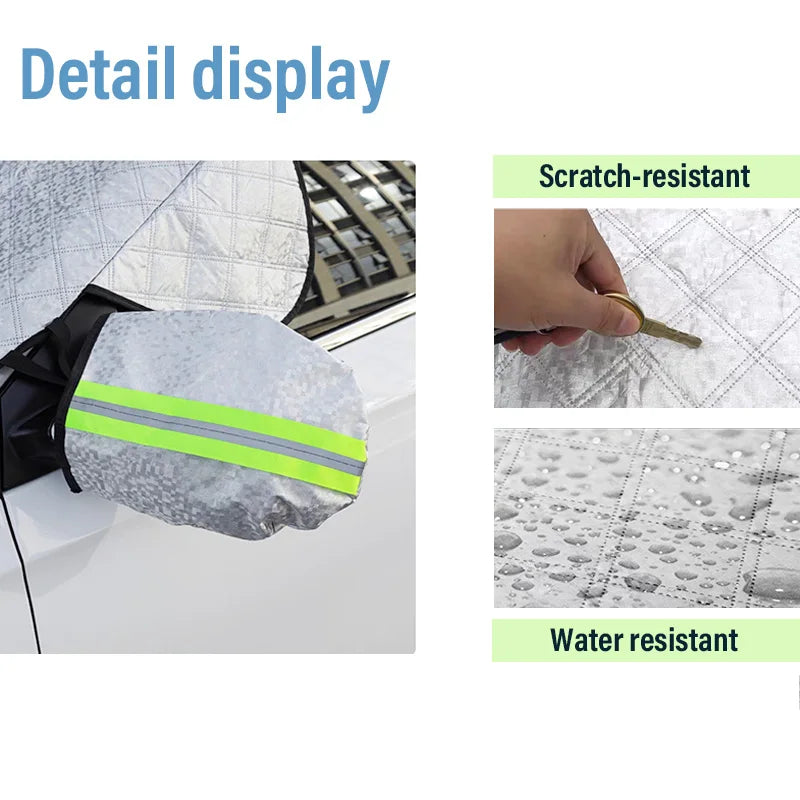 Cobertura de parabrisas para hielo y nieve, para nieve, hielo, rayos UV, protector de espejo, cubierta parasol cortavientos para coches, común a la mayoría de los coches
