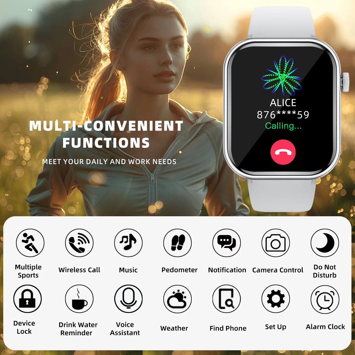 1.83“ Sports Smart Watch Men Women Call Answer Information Heart rate Blood oxygen Step for iphone Android Fitness Tracker Watch
