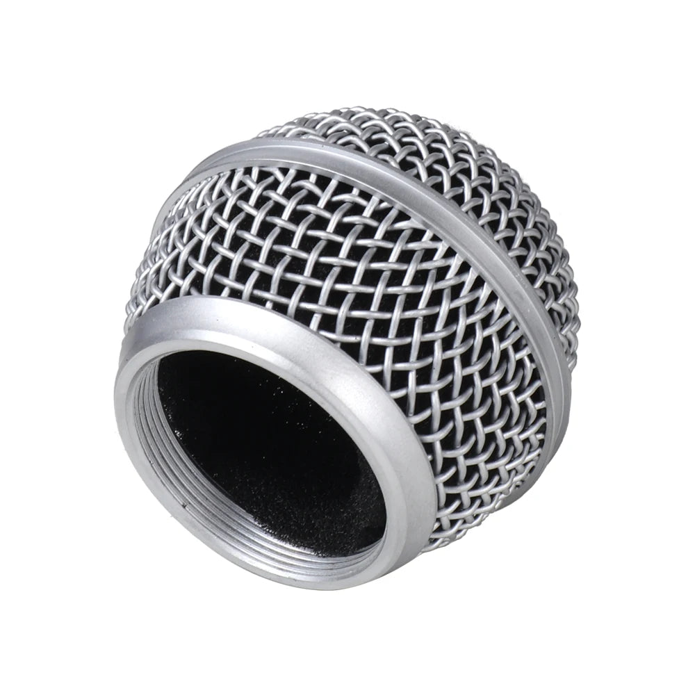 Replacement Microphone Grille (ball) With Built-in Foam Windscreen Mic Head Accessory Metal Mesh Cover For SM58