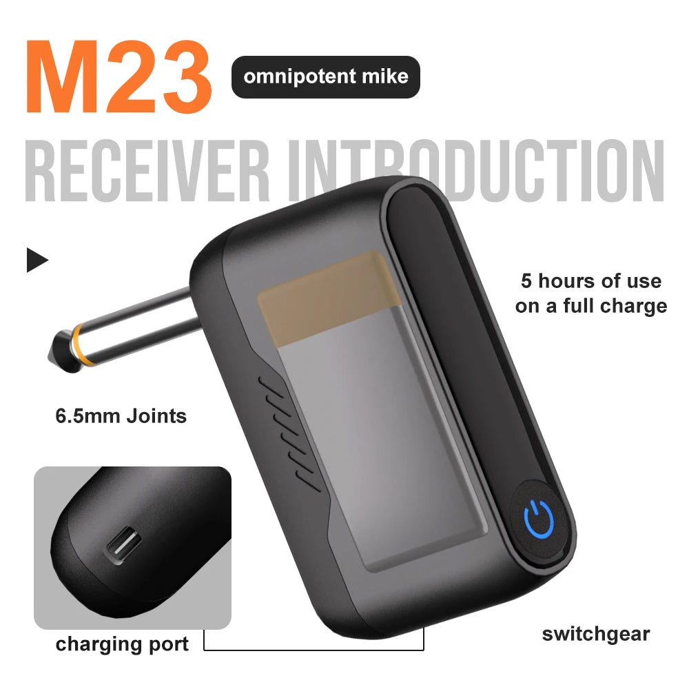 Micrófono inalámbrico M23-4 UHF, micrófono universal de grabación para karaoke con receptor de batería de litio para altavoz de fiesta e iglesia