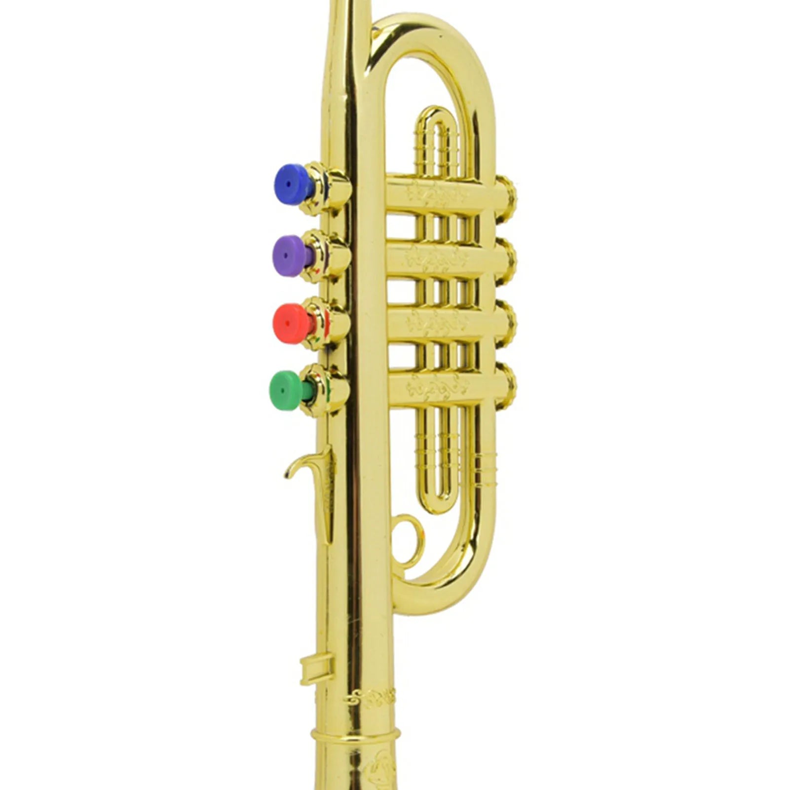 Trompeta de juguete dorada de plástico, instrumento de viento para niños en edad preescolar, regalo musical