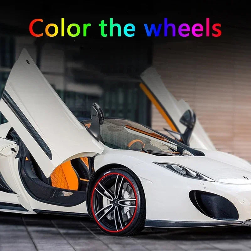 Good NEW 8M/ Roll Rimblades Car Vehicle Color Wheel Rims Protectors Decor Strip Tire Guard Line Rubber Moulding Trim Wheel Amagi