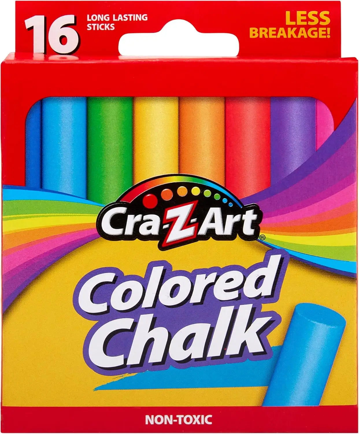 Vibrant Colored Chalk Set, 16 Assorted Colors for Indoor and Outdoor Use, Non-Toxic