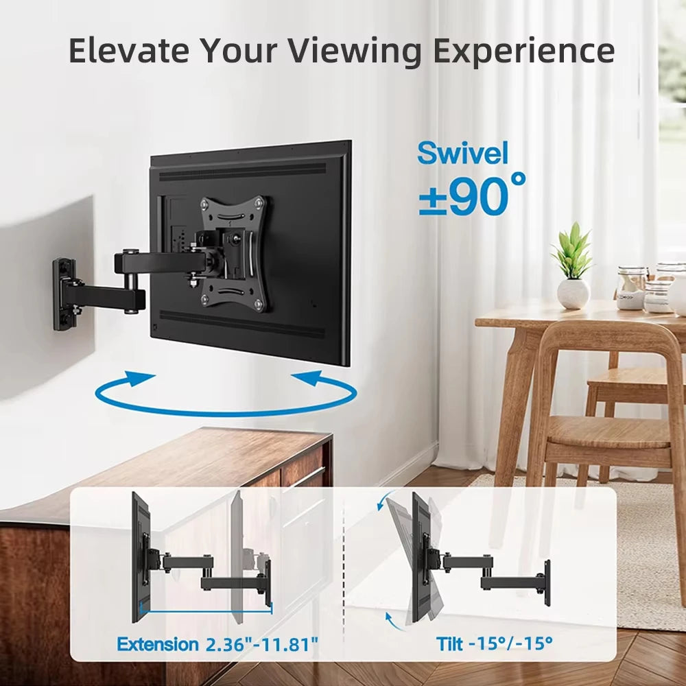 Soporte de pared para monitor de TV, LCD LED, soporte de TV ajustable, soporte de pantalla de TV, soporte de marco de TV para televisores de 10 a 32 pulgadas